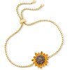 image:imageRossSimons 190 ct tw Citrine and 90 ct tw Smoky Quartz Sunflower Bolo Bracelet in 18kt Gold Over Sterling