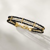 image:imageRossSimons 2000 ct tw Black Spinel and SnakeChain Bracelet in 18kt Gold Over Sterling 7 inches