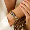 image:imageRossSimons 2250 ct tw MultiGemstone Art DecoStyle Bracelet With Black Enamel in 18kt Gold Over SterlingAmethyst