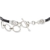 image:imageRossSimons 250 Carat Amethyst and Black Leather Toggle Bracelet in Sterling Silver 7 inches