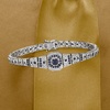 image:imageRossSimons 250 ct tw Sapphire and 90 ct tw Diamond Bracelet in Sterling Silver