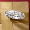 image:imageRossSimons 280 ct tw Baguette and Round CZ Eternity Band in Sterling SilverCubic Zirconia