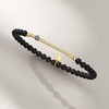 image:imageRossSimons 3845mm Onyx Bead and 10 ct tw CZ Evil Eye Stretch Bracelet in 18kt Gold Over Sterling