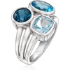 image:imageRossSimons 400 ct tw Tonal Blue Topaz Ring in Sterling SilverTopaz
