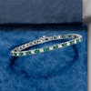 image:imageRossSimons 410 ct tw Emerald and 100 ct tw Diamond Tennis Bracelet in Sterling SilverEmerald