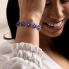 image:imageRossSimons 4500 ct tw Sapphire and 10 ct tw Diamond Flower Bracelet in Sterling Silverblue