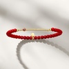 image:imageRossSimons 4mm Simulated Red Coral Bead and 10 ct tw CZ Evil Eye Stretch Bracelet With Enamel in 18kt Gold Over Sterling