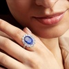 image:imageRossSimons 530 Carat Simulated Sapphire and 180 ct tw CZ Ring in Sterling SilverNo Gemstone