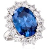 image:imageRossSimons 530 Carat Simulated Sapphire and 180 ct tw CZ Ring in Sterling SilverNo Gemstone