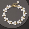 image:imageRossSimons 575mm Cultured Pearl Trio Bracelet in 18kt Gold Over Sterling Silver 7 inches