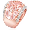 image:imageRossSimons 595 ct tw Rose Quartz Dome Ring With Diamonds in 18kt Rose Gold Over SterlingNo Gemstone