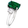 image:imageRossSimons 600 Carat Simulated Emerald and 110 ct tw CZ 3Stone Ring in Sterling SilverEmerald