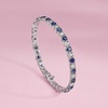 image:imageRossSimons 625 ct tw Sapphire and 100 ct tw Diamond Tennis Bracelet in Sterling SilverSapphire