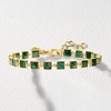 image:imageRossSimons 775 ct tw Emerald SquareLink Bracelet in 18kt Gold Over Sterling 7 inches