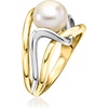 image:imageRossSimons 885mm Cultured Pearl Wavy Ring in 18kt Gold Over Sterling and Sterling Silver