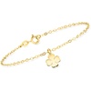 image:imageRossSimons Italian 14kt Yellow Gold 4Leaf Clover Charm Braceletno gemstone