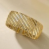 image:imageRossSimons Italian 14kt Yellow GoldPlated Patterned Wide Cuff Braceletno gemstone