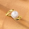image:imageRossSimons Italian 995mm Cultured Pearl Twisted Ring in 18kt Gold Over Sterling