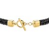 image:imageRossSimons Italian Black Leather 2Strand Braided Toggle Braceletno gemstone