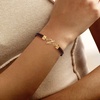 image:imageRossSimons Italian Brown Leather 2Strand Braided Toggle Braceletno gemstone