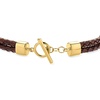 image:imageRossSimons Italian Brown Leather 2Strand Braided Toggle Braceletno gemstone