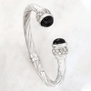 image:imageRossSimons Italian Onyx and 130 ct tw CZ Twisted Cuff Bracelet in Sterling SilverOnyx