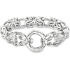 image:imageRossSimons Italian RhodiumPlated Double Lion Head Byzantine Braceletno gemstone