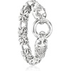 image:imageRossSimons Italian RhodiumPlated Double Lion Head Byzantine Braceletno gemstone