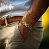 image:imageRossSimons Mens 18kt GoldPlated Stainless Steel Link Bracelet 85 inches