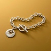 image:imageRossSimons Sterling Silver Personalized Paw Print CutOut Charm Bracelet