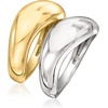 image:imageRossSimons Sterling Silver and 18kt Gold Over Sterling Jewelry Set 2 Sculptural RingsNo Gemstone