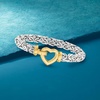 image:imageRossSimons TwoTone Sterling Silver Byzantine Heart Braceletno gemstone