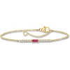 image:imagePure Collection by RossSimons 010 Carat Ruby and 11 ct tw Diamond Bar Bracelet in 14kt Yellow GoldRuby