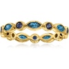 image:imagePure Collection by RossSimons 070 ct tw London Blue Topaz and 30 ct tw Sapphire Geometric Eternity Band in 14kt Yellow GoldSapphire