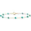 image:imagePure Collection by RossSimons 335mm Turquoise Bead Station Bracelet in 14kt Yellow GoldStabilized Turquoise