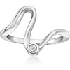 image:imagePure Collection by RossSimons BezelSet Diamond Wave Ring in Sterling SilverDiamond