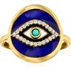 image:imageRossSimons 010 ct tw White Topaz and Multicolored Enamel Evil Eye Ring With Turquoise in 18kt Gold Over SterlingCreated Turquoise