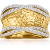 image:imageRossSimons 013 ct tw Diamond Hammered Ring in 18kt Gold Over SterlingDiamond