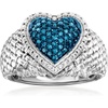 image:imageRossSimons 025 ct tw Blue Diamond Heart Ring in Sterling SilverDiamond