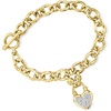 image:imageRossSimons 025 ct tw Diamond Heart Lock Toggle Bracelet in 18kt Gold Over Sterling and Sterling Silver