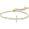 image:imageRossSimons 033 ct tw Diamond Cross Bolo Bracelet in 18kt Gold Over Sterling