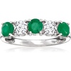 image:imageRossSimons 060 ct tw Emerald and 50 ct tw LabGrown Diamond Ring in 14kt White GoldDiamond