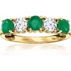 image:imageRossSimons 060 ct tw Emerald and 50 ct tw LabGrown Diamond Ring in 14kt Yellow GoldDiamond