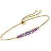 image:imageRossSimons 060 ct tw MultiGemstone Bolo Bracelet in 18kt Gold Over Sterling