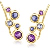 image:imageRossSimons 080 ct tw BezelSet MultiGemstone Ear Climbers in 18kt Gold Over Sterling