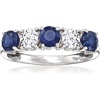 image:imageRossSimons 080 ct tw Sapphire and 50 ct tw LabGrown Diamond Ring in 14kt White GoldDiamond
