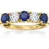 image:imageRossSimons 080 ct tw Sapphire and 50 ct tw LabGrown Diamond Ring in 14kt Yellow GoldDiamond