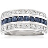 image:imageRossSimons 080 ct tw Sapphire and 65 ct tw White Topaz MultiRow Ring in Sterling SilverSapphire