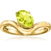 image:imageRossSimons 100 Carat Peridot Curved Ring in 18kt Gold Over SterlingPeridot