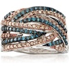 image:imageRossSimons 100 ct tw Blue and Champagne Diamond Ring in Sterling SilverDiamond
